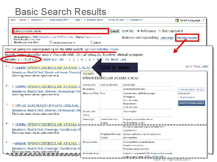 Basic Search Results highlight Click to open highlight 43 Copyright Open. Helix. No use