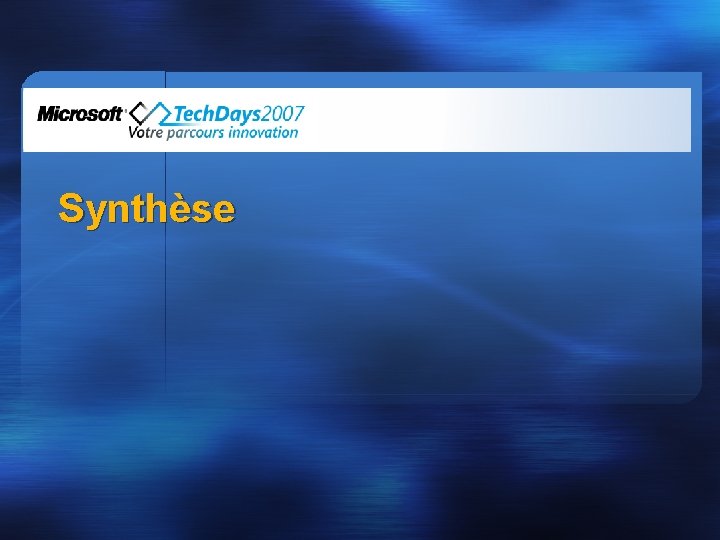 Synthèse 