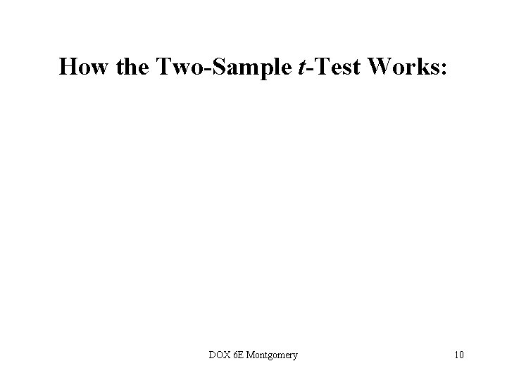 How the Two-Sample t-Test Works: DOX 6 E Montgomery 10  How the Two-Sample t-Test Works: DOX 6 E Montgomery 10