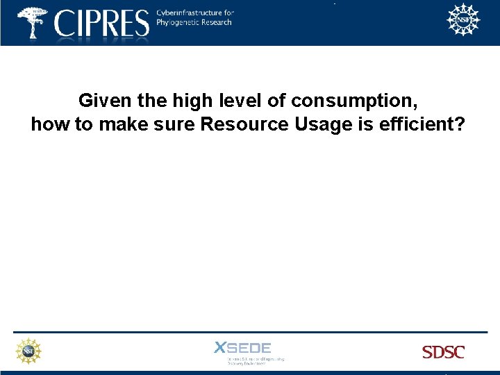 Given the high level of consumption, how to make sure Resource Usage is efficient?