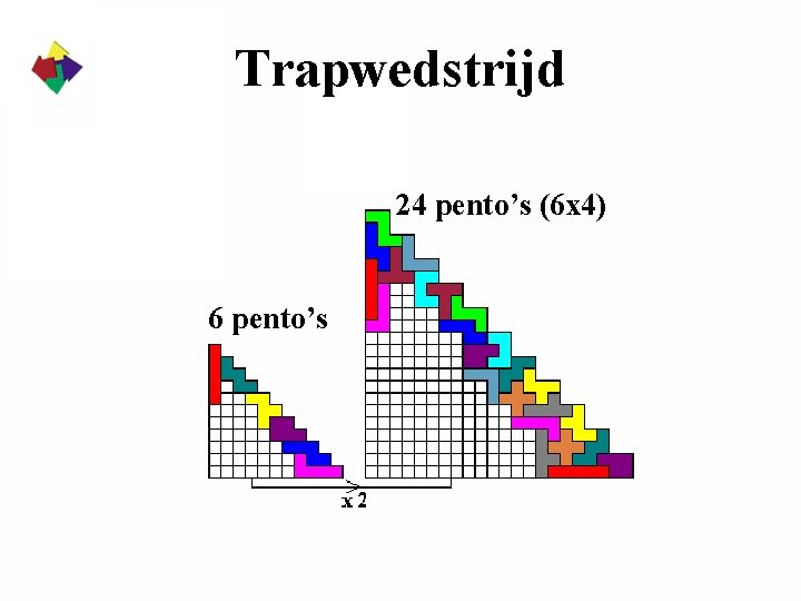 Trapwedstrijd 24 pento’s (6 x 4) 6 pento’s 