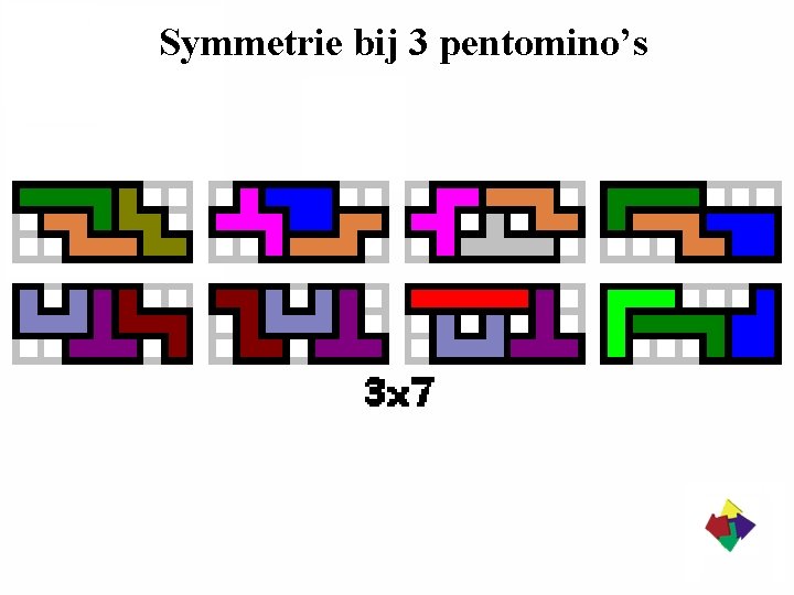Symmetrie bij 3 pentomino’s 