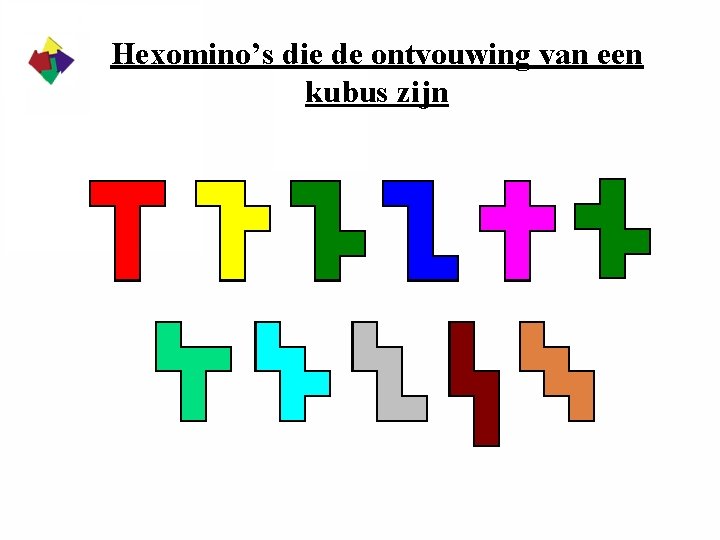 Hexomino’s die de ontvouwing van een kubus zijn 
