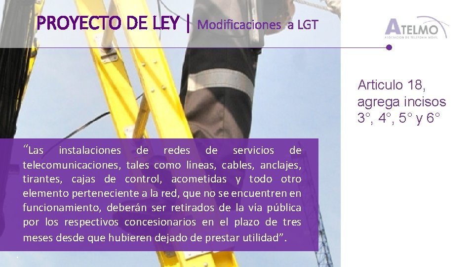 PROYECTO DE LEY | Modificaciones a LGT Articulo 18, agrega incisos 3°, 4°, 5°