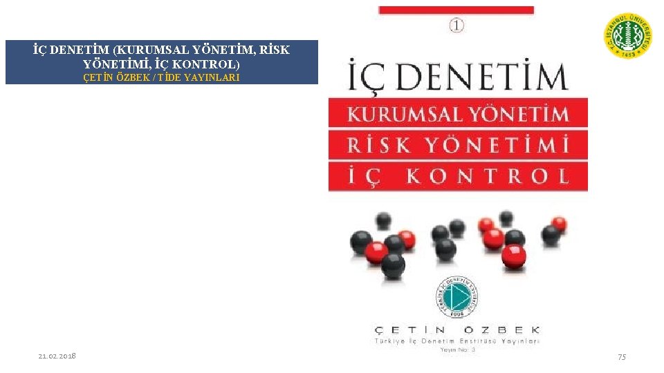 İÇ DENETİM (KURUMSAL YÖNETİM, RİSK YÖNETİMİ, İÇ KONTROL) ÇETİN ÖZBEK / TİDE YAYINLARI 21.