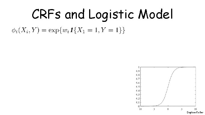 CRFs and Logistic Model Daphne Koller 