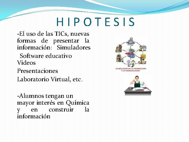 HIPOTESIS -El uso de las TICs, nuevas formas de presentar la información: Simuladores Software