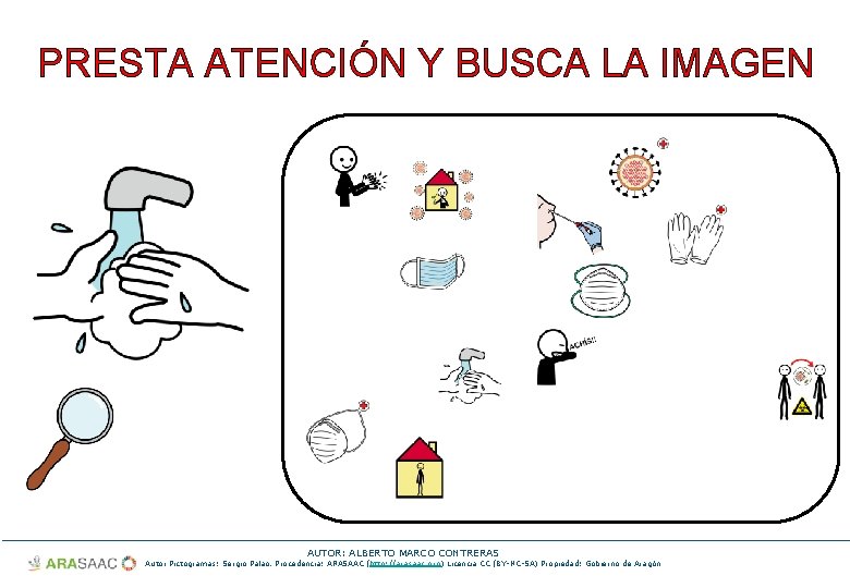 PRESTA ATENCIÓN Y BUSCA LA IMAGEN AUTOR: ALBERTO MARCO CONTRERAS Autor Pictogramas: Sergio Palao.