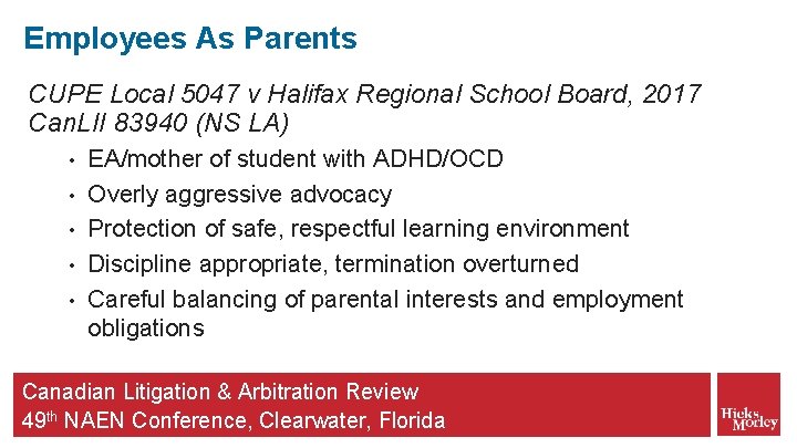 Employees As Parents CUPE Local 5047 v Halifax Regional School Board, 2017 Can. LII