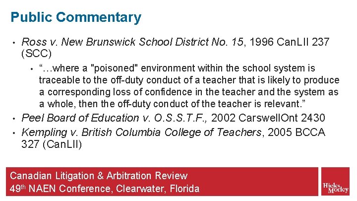 Public Commentary • Ross v. New Brunswick School District No. 15, 1996 Can. LII
