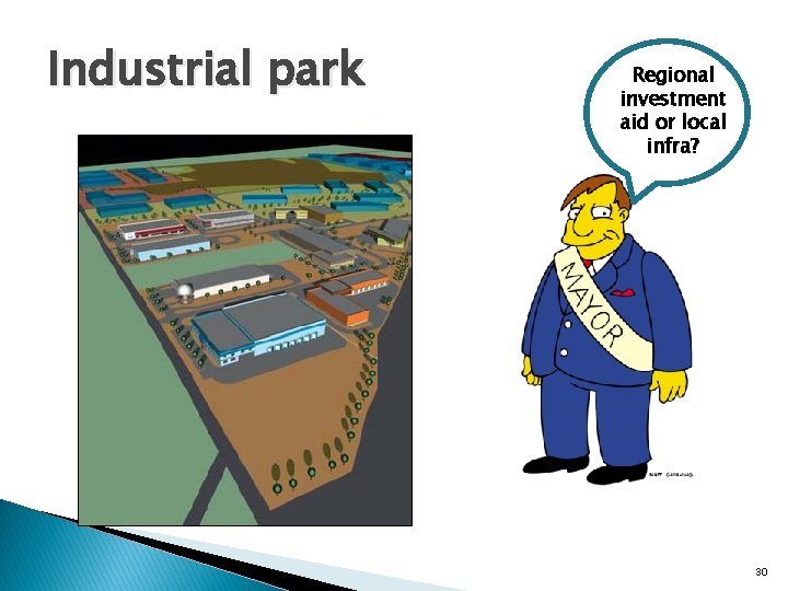 Industrial park Regional investment aid or local infra? 30 