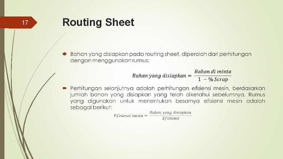 17 Routing Sheet 