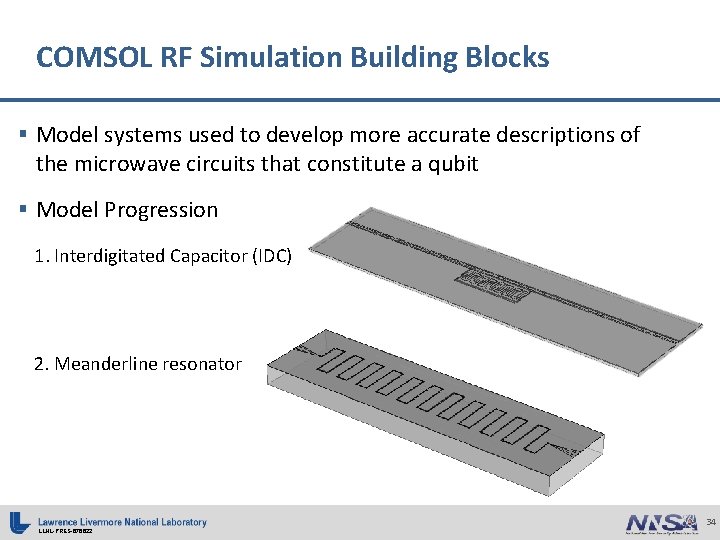 COMSOL RF Simulation Building Blocks § Model systems used to develop more accurate descriptions