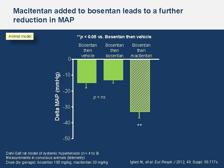 Macitentan added to bosentan leads to a further reduction in MAP Animal model **p