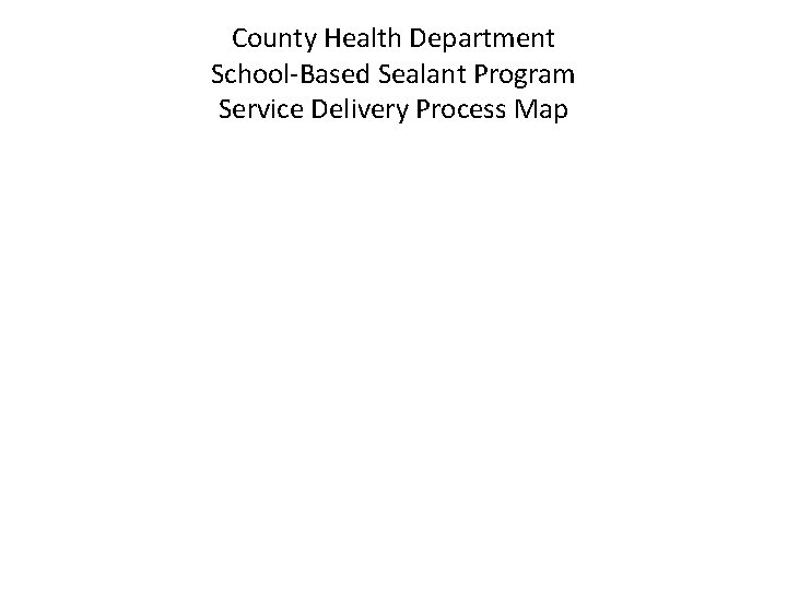 County Health Department School-Based Sealant Program Service Delivery Process Map 6 