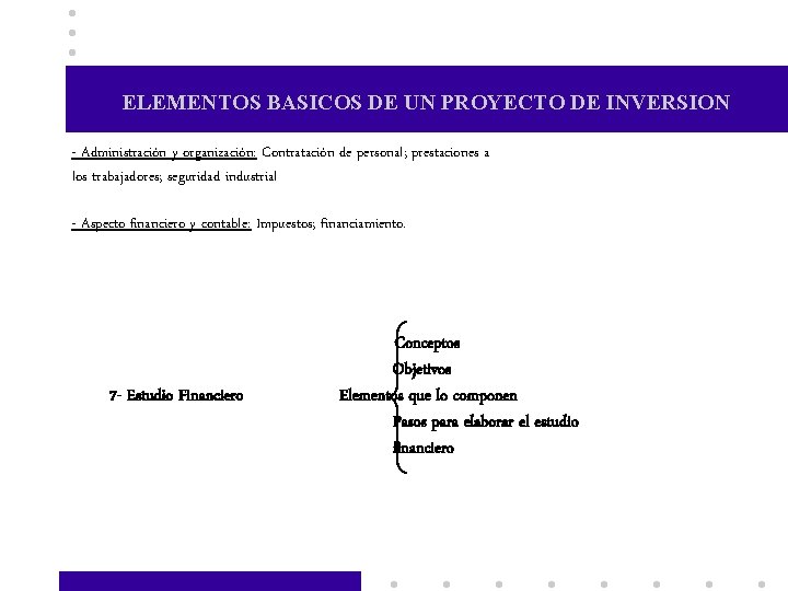 ELEMENTOS BASICOS DE UN PROYECTO DE INVERSION - Administración y organización: Contratación de personal;