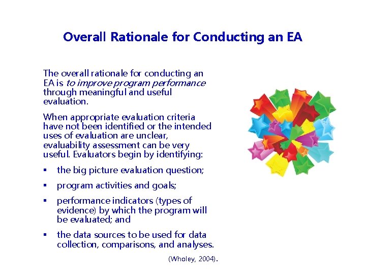 Overall Rationale for Conducting an EA The overall rationale for conducting an EA is