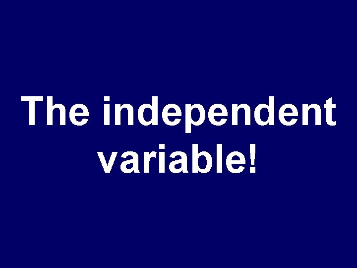 The independent variable! 