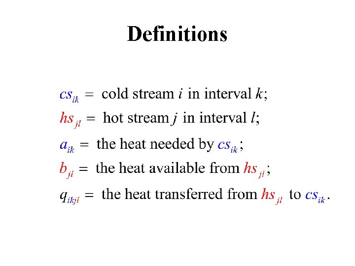 Definitions Definitions
