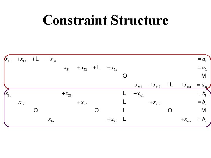 Constraint Structure Constraint Structure