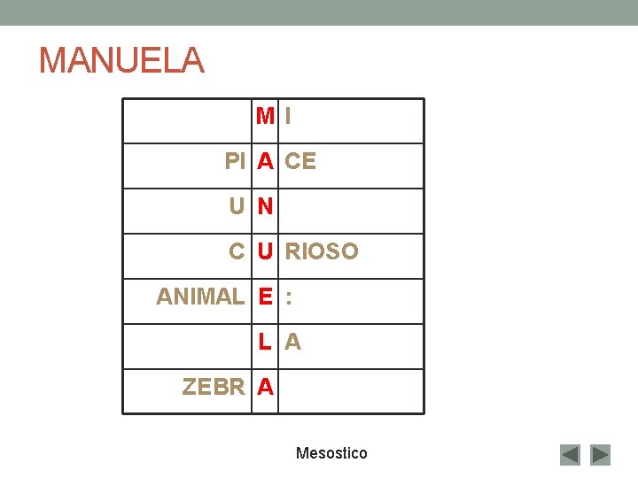 MANUELA M I PI A CE U N C U RIOSO ANIMAL E :