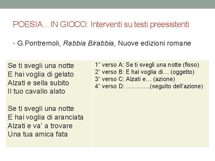 POESIA…IN GIOCO: Interventi su testi preesistenti • G. Pontremoli, Rabbia Birabbia, Nuove edizioni romane