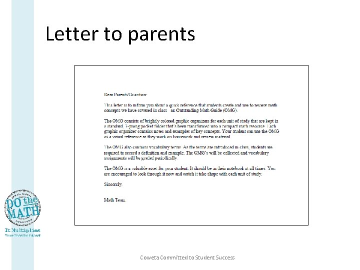 Letter to parents Coweta Committed to Student Success 
