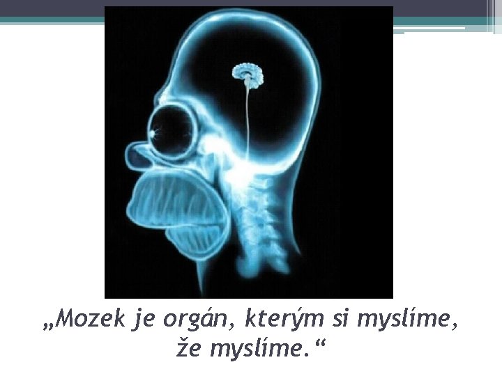 „Mozek je orgán, kterým si myslíme, že myslíme. “ 