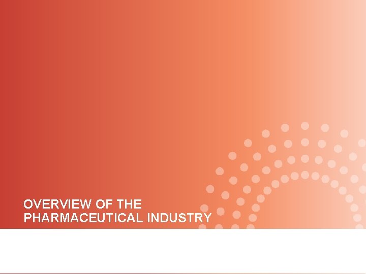 OVERVIEW OF THE PHARMACEUTICAL INDUSTRY 10 