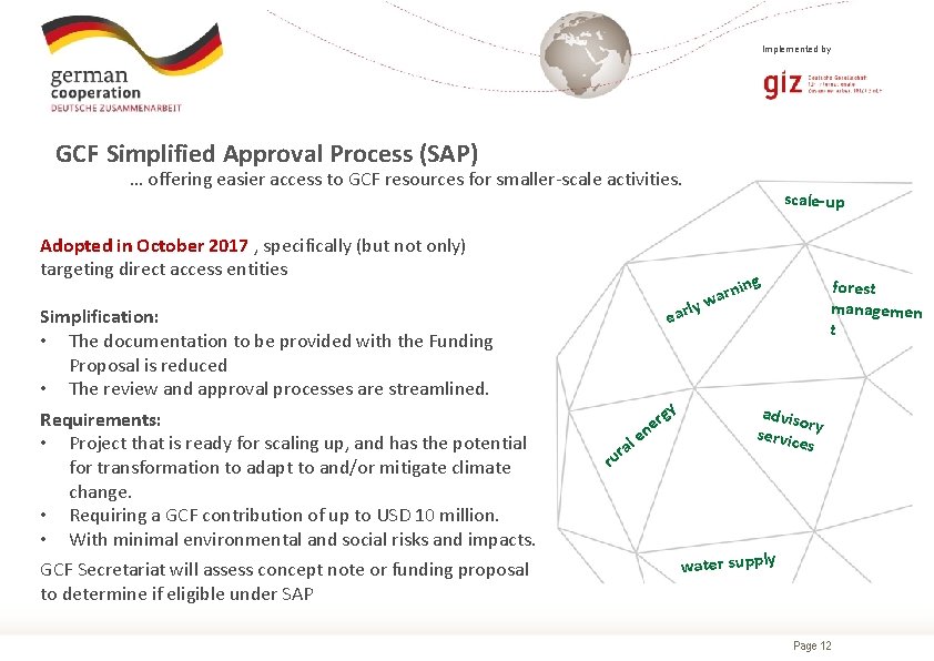 Implemented by GCF Simplified Approval Process (SAP) … offering easier access to GCF resources