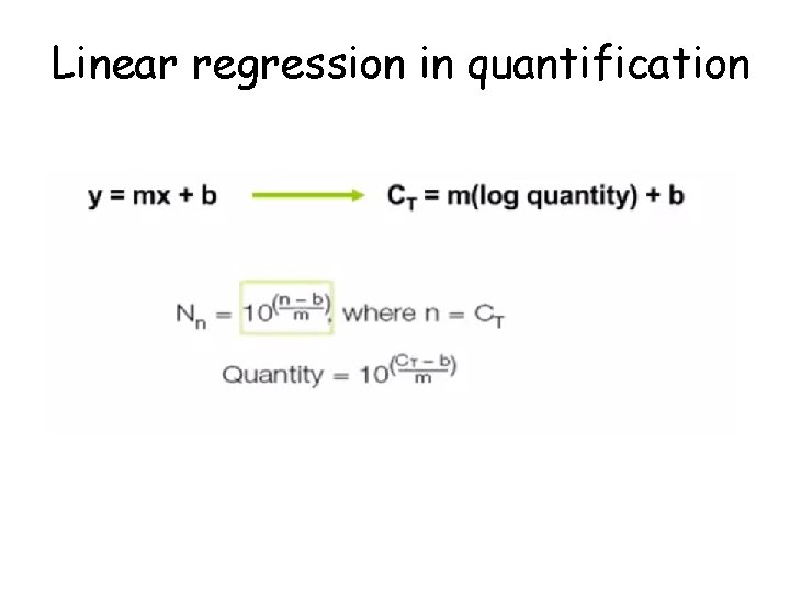 Linear regression in quantification 