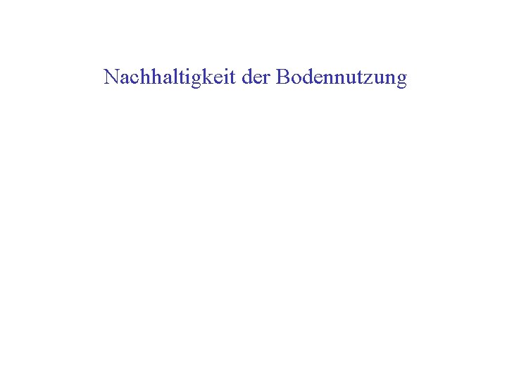 Nachhaltigkeit der Bodennutzung 