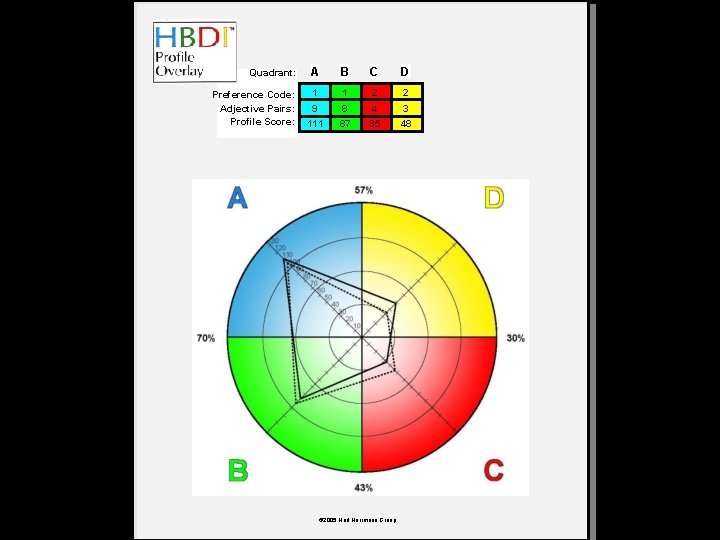 Quadrant: A B C D Preference Code: Adjective Pairs: Profile Score: 1 1 2