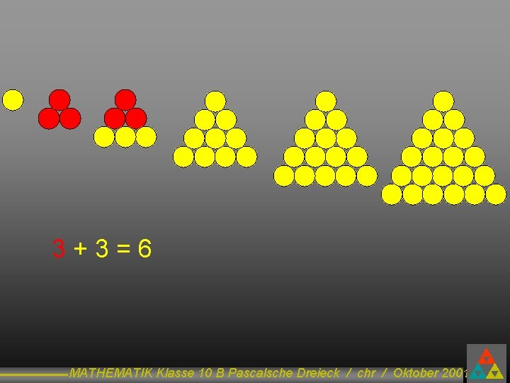 3+3=6 MATHEMATIK Klasse 10 B Pascalsche Dreieck / chr / Oktober 2001 