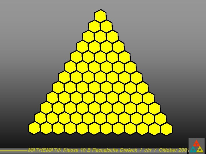 MATHEMATIK Klasse 10 B Pascalsche Dreieck / chr / Oktober 2001 