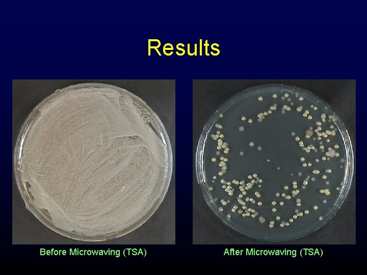 Results Before Microwaving (TSA) After Microwaving (TSA) 
