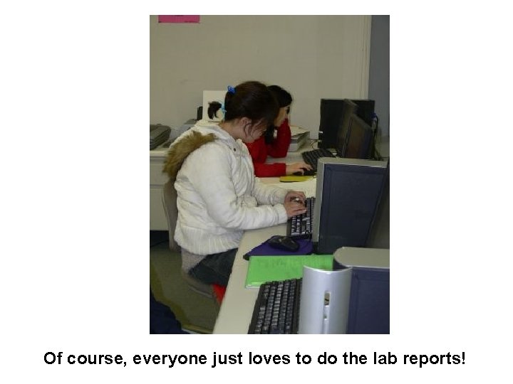 Of course, everyone just loves to do the lab reports! 