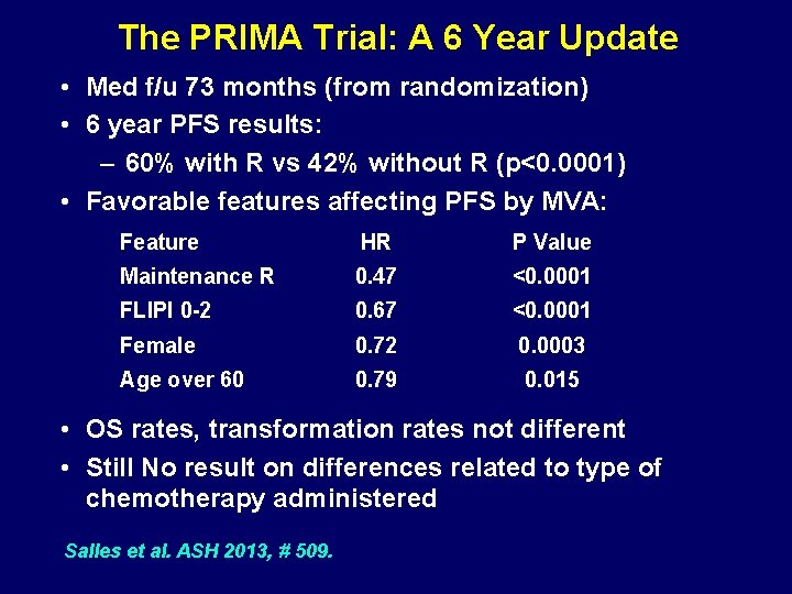 The PRIMA Trial: A 6 Year Update • Med f/u 73 months (from randomization)