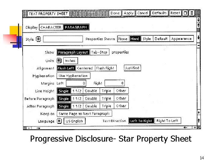 Progressive Disclosure- Star Property Sheet 14 
