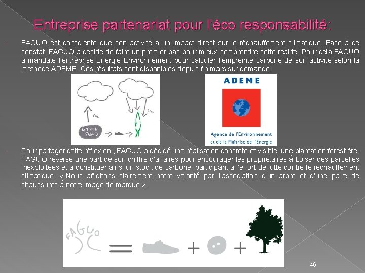 Entreprise partenariat pour l’éco responsabilité: FAGUO est consciente que son activité a un impact