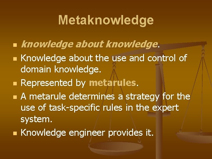 Metaknowledge n n n knowledge about knowledge. Knowledge about the use and control of