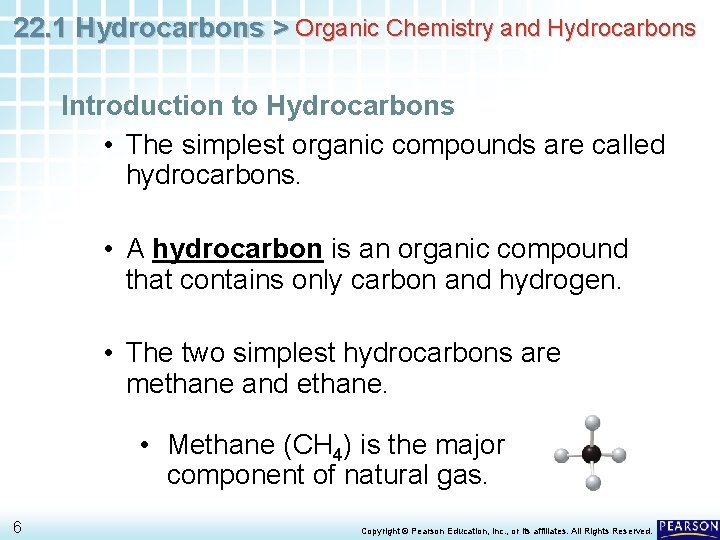 22. 1 Hydrocarbons > Organic Chemistry and Hydrocarbons Introduction to Hydrocarbons • The simplest