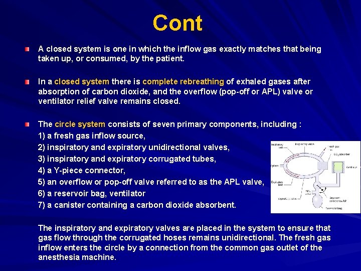 Cont A closed system is one in which the inflow gas exactly matches that