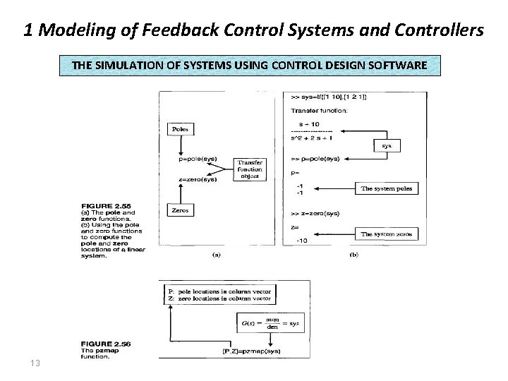 1 Modeling of Feedback Control Systems and Controllers THE SIMULATION OF SYSTEMS USING CONTROL 1 Modeling of Feedback Control Systems and Controllers THE SIMULATION OF SYSTEMS USING CONTROL