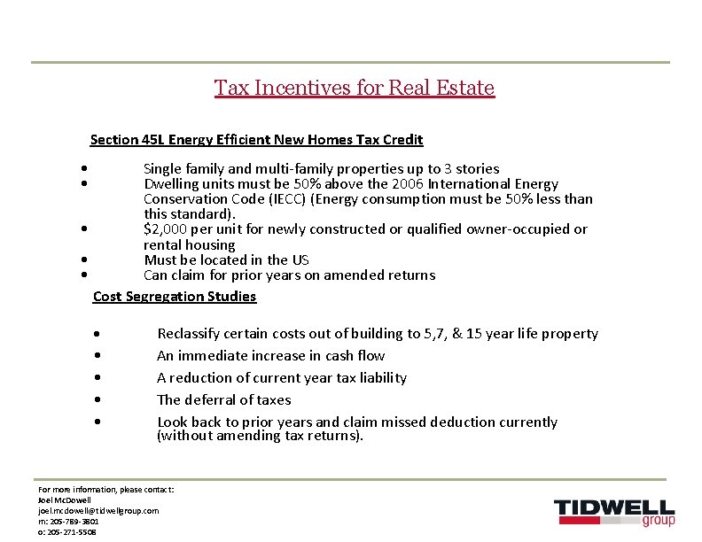 Tax Incentives for Real Estate Section 45 L Energy Efficient New Homes Tax Credit