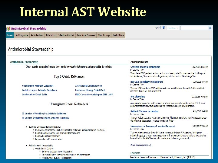 Internal AST Website 