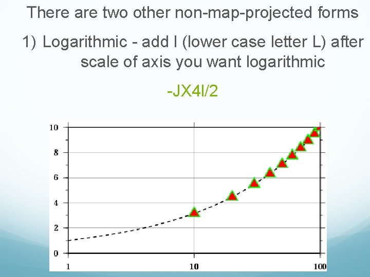 There are two other non-map-projected forms 1) Logarithmic - add l (lower case letter