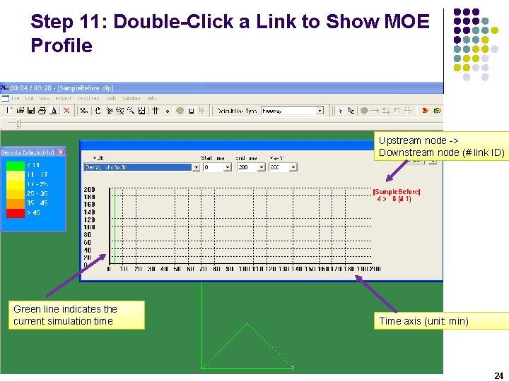 Step 11: Double-Click a Link to Show MOE Profile Upstream node -> Downstream node