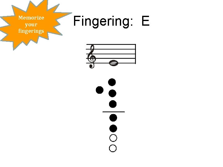 Memorize your fingerings Fingering: E 