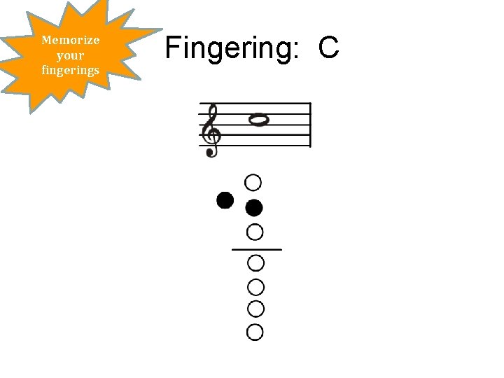 Memorize your fingerings Fingering: C 